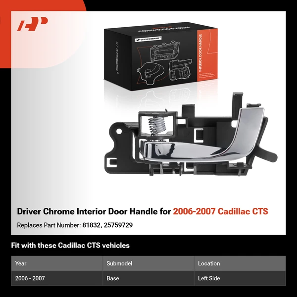 Driver Chrome Interior Door Handle for 2006-2007 Cadillac CTS