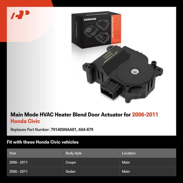 Main Mode HVAC Heater Blend Door Actuator for 2006-2011 Honda Civic