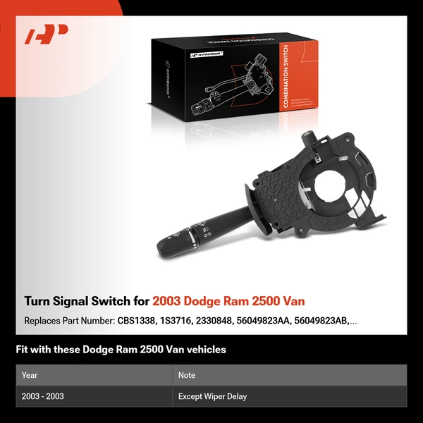 Turn Signal Switch for 2003 Dodge Ram 2500 Van