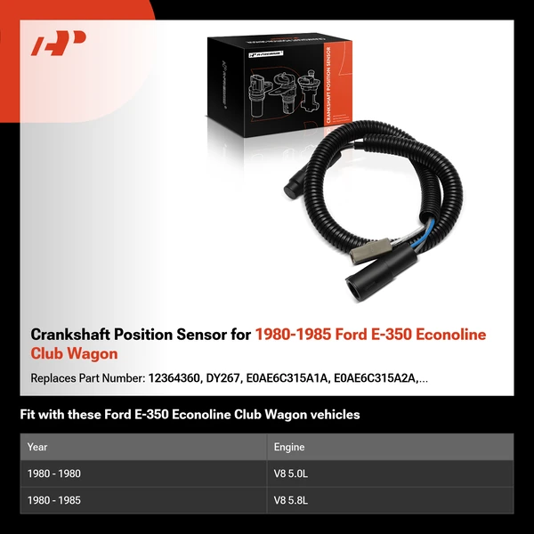 Crankshaft Position Sensor for 1980-1985 Ford E-350 Econoline Club Wagon