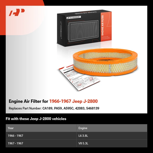 Engine Air Filter for 1966-1967 Jeep J-2800