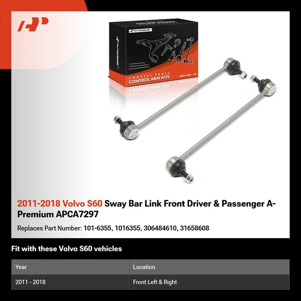 2011-2018 Volvo S60 Sway Bar Link Front Driver & Passenger A-Premium APCA7297
