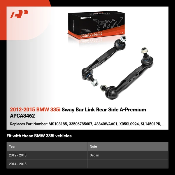 2012-2015 BMW 335i Sway Bar Link Rear Side A-Premium APCA8462