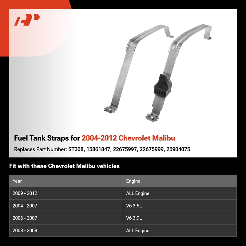 Fuel Tank Straps for 2004-2012 Chevrolet Malibu