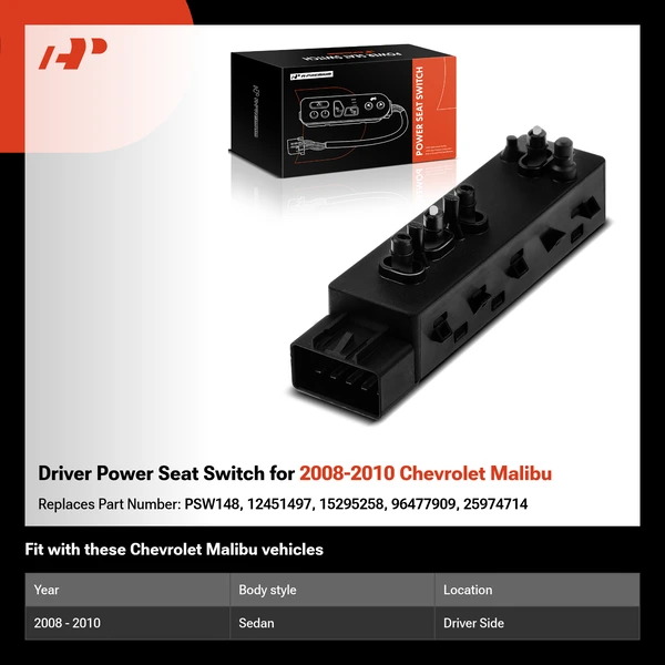 Driver Power Seat Switch for 2008-2010 Chevrolet Malibu