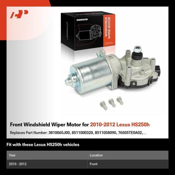 Front Windshield Wiper Motor for 2010-2012 Lexus HS250h