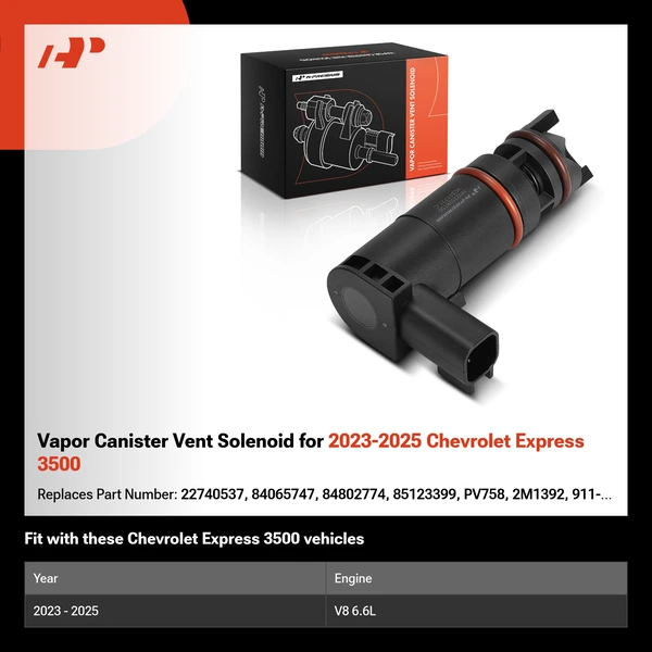 Vapor Canister Vent Solenoid for 2023-2025 Chevrolet Express 3500