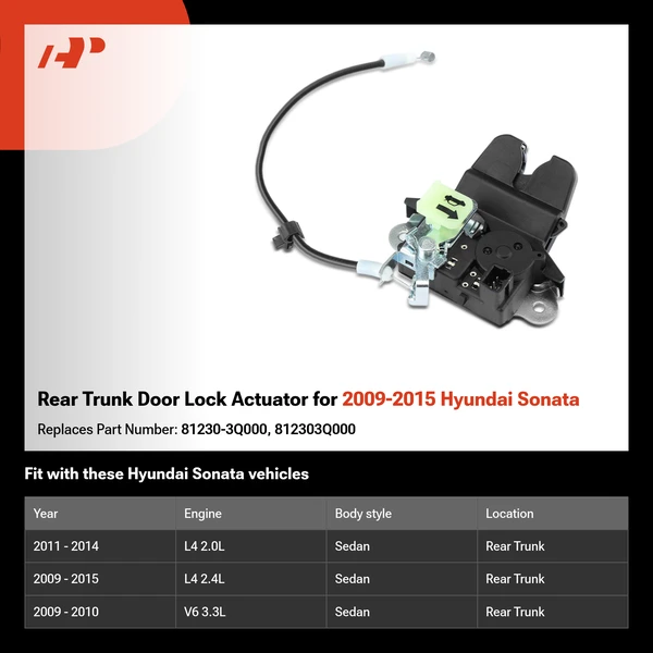 Rear Trunk Door Lock Actuator for 2009-2015 Hyundai Sonata