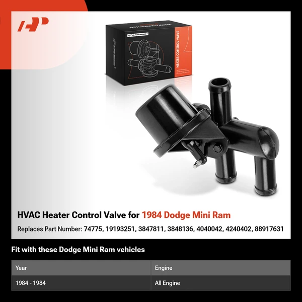 HVAC Heater Control Valve for 1984 Dodge Mini Ram