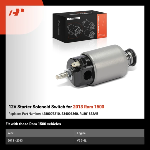 12V Starter Solenoid Switch for 2013 Ram 1500