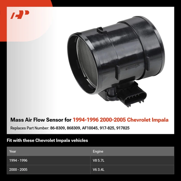 Mass Air Flow Sensor for 1994-1996 2000-2005 Chevrolet Impala