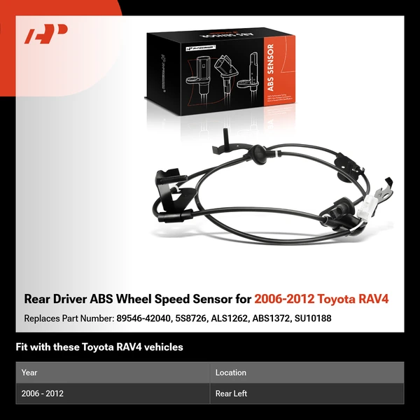 Rear Driver ABS Wheel Speed Sensor for 2006-2012 Toyota RAV4