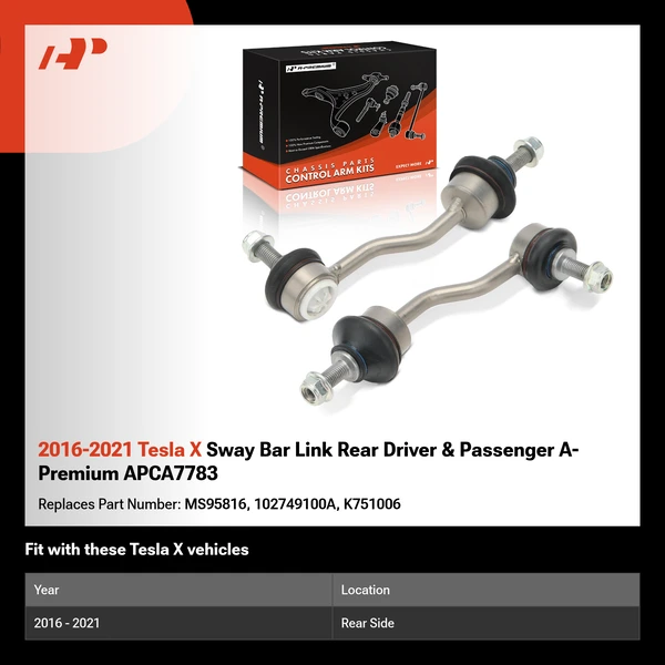 2016-2021 Tesla X Sway Bar Link Rear Driver & Passenger A-Premium APCA7783