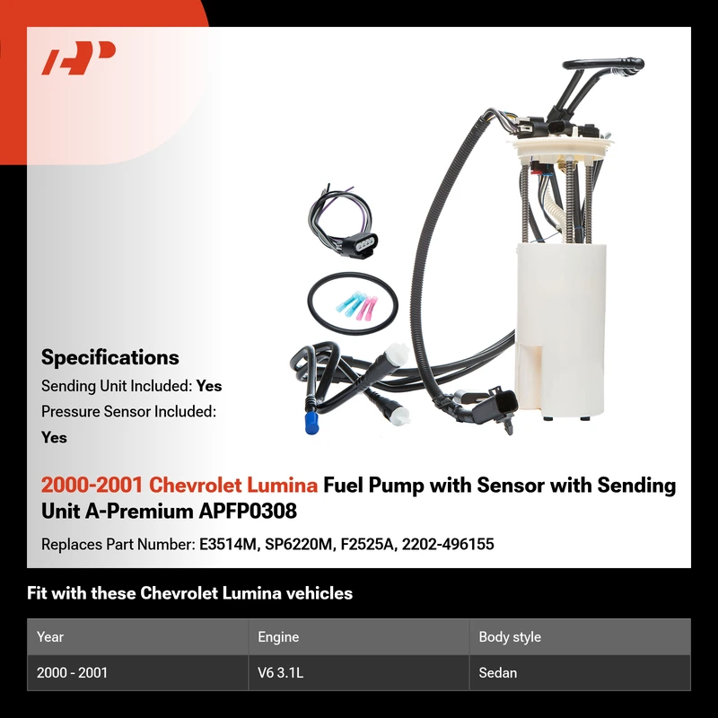 2000-2001 Chevrolet Lumina Fuel Pump with Sensor with Sending Unit A-Premium APFP0308