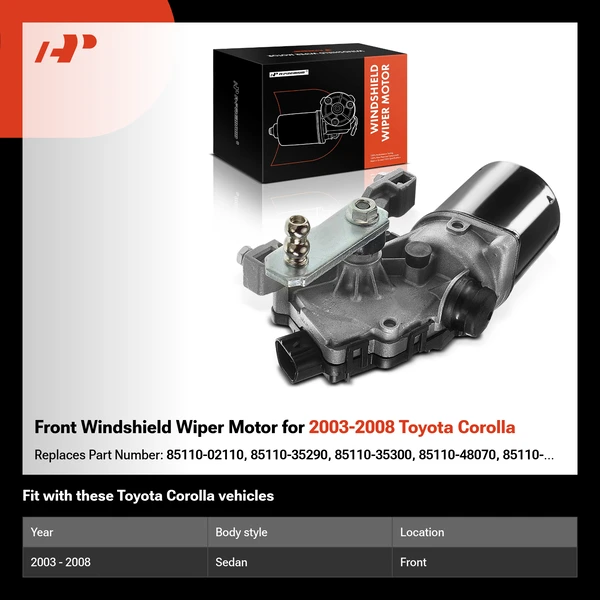 Front Windshield Wiper Motor for 2003-2008 Toyota Corolla