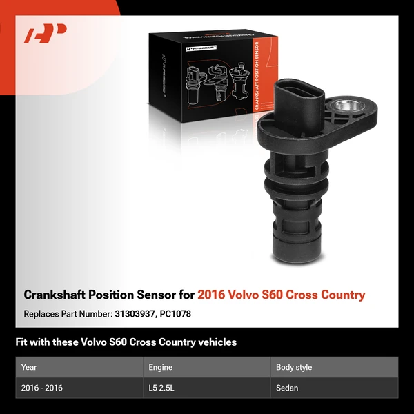 Crankshaft Position Sensor for 2016 Volvo S60 Cross Country