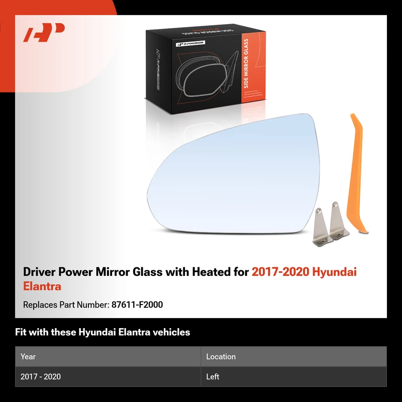Driver Power Mirror Glass with Heated for 2017-2020 Hyundai Elantra