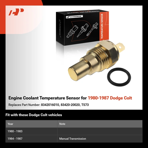 Engine Coolant Temperature Sensor for 1980-1987 Dodge Colt