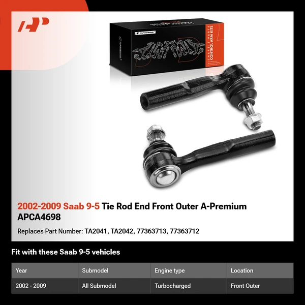 2002-2009 Saab 9-5 Tie Rod End Front Outer A-Premium APCA4698
