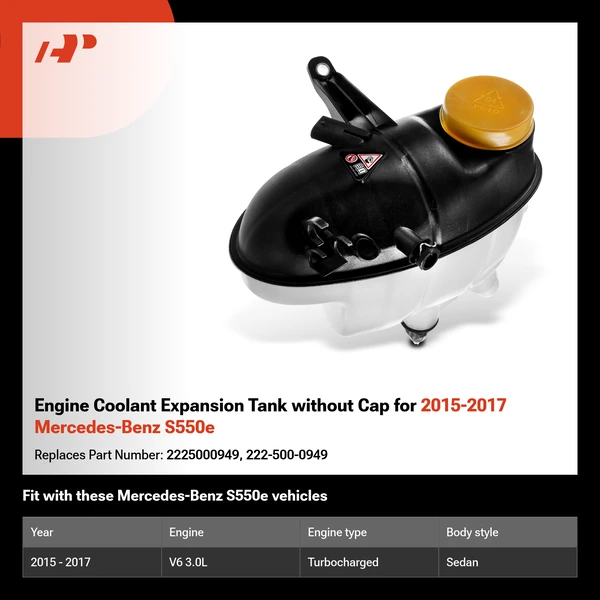 Engine Coolant Expansion Tank without Cap for 2015-2017 Mercedes-Benz S550e