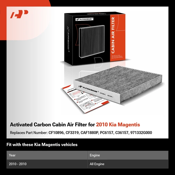 Activated Carbon Cabin Air Filter for 2010 Kia Magentis