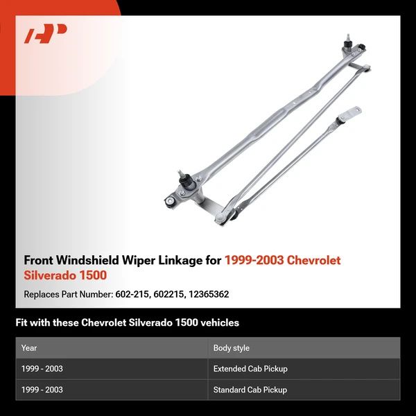 Front Windshield Wiper Linkage for 1999-2003 Chevrolet Silverado 1500