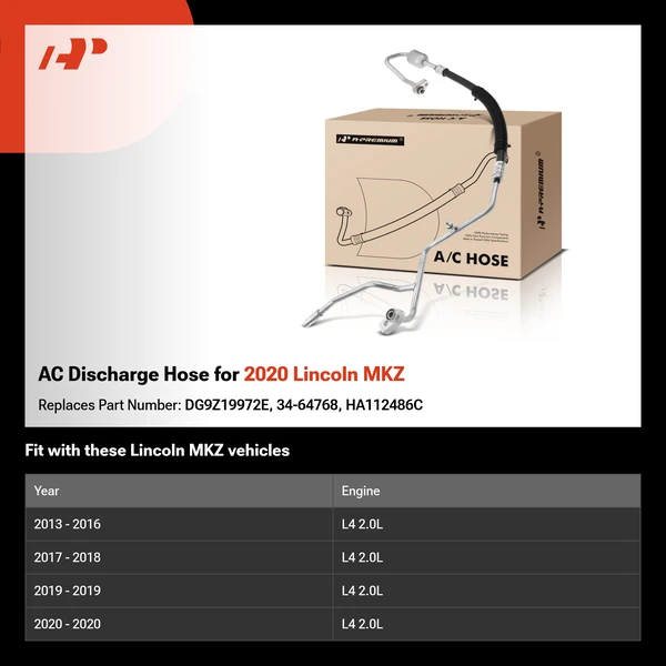 AC Discharge Hose for 2020 Lincoln MKZ