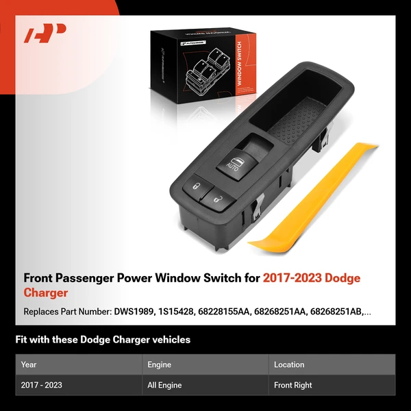 Front Passenger Power Window Switch for 2017-2023 Dodge Charger