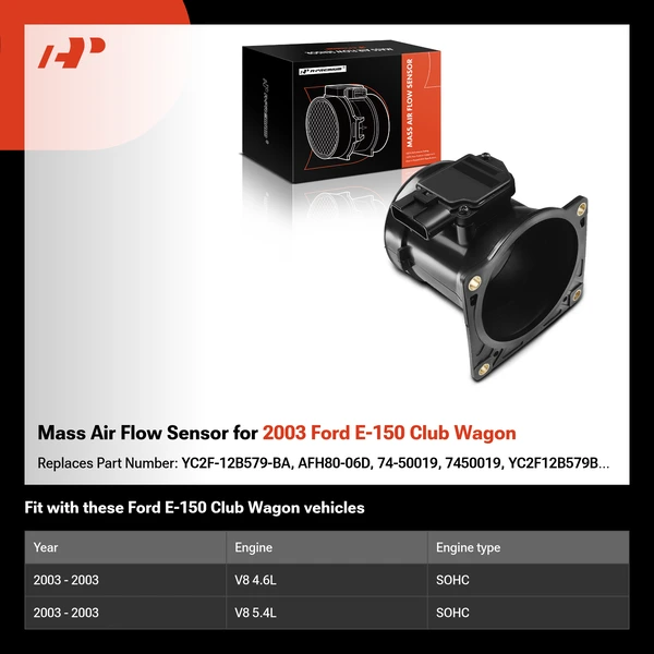 Mass Air Flow Sensor for 2003 Ford E-150 Club Wagon