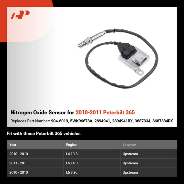 Nitrogen Oxide Sensor for 2010-2011 Peterbilt 365