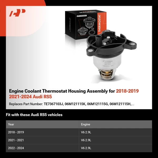 Engine Coolant Thermostat Housing Assembly for 2018-2019 2021-2024 Audi RS5