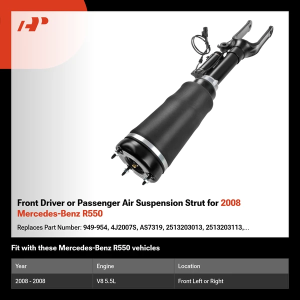 Front Driver or Passenger Air Suspension Strut for 2008 Mercedes-Benz R550