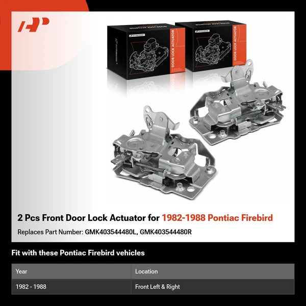 2 Pcs Front Door Lock Actuator for 1982-1988 Pontiac Firebird
