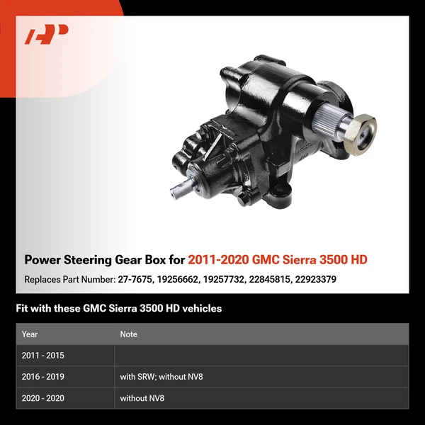 Power Steering Gear Box for 2011-2020 GMC Sierra 3500 HD
