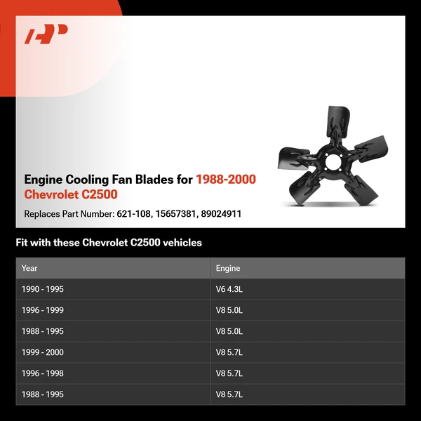 Engine Cooling Fan Blades for 1988-2000 Chevrolet C2500