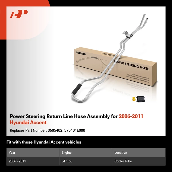 Power Steering Return Line Hose Assembly for 2006-2011 Hyundai Accent