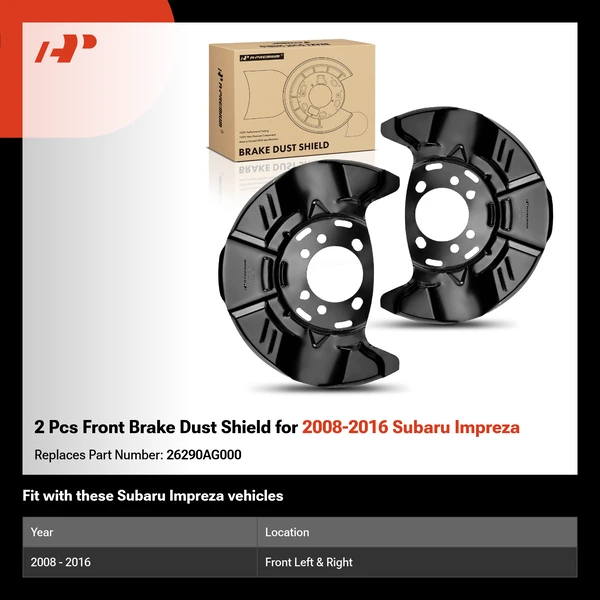 2 Pcs Front Brake Dust Shield for 2008-2016 Subaru Impreza