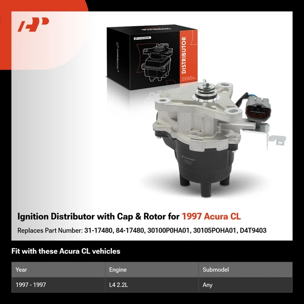 Ignition Distributor with Cap & Rotor for 1997 Acura CL