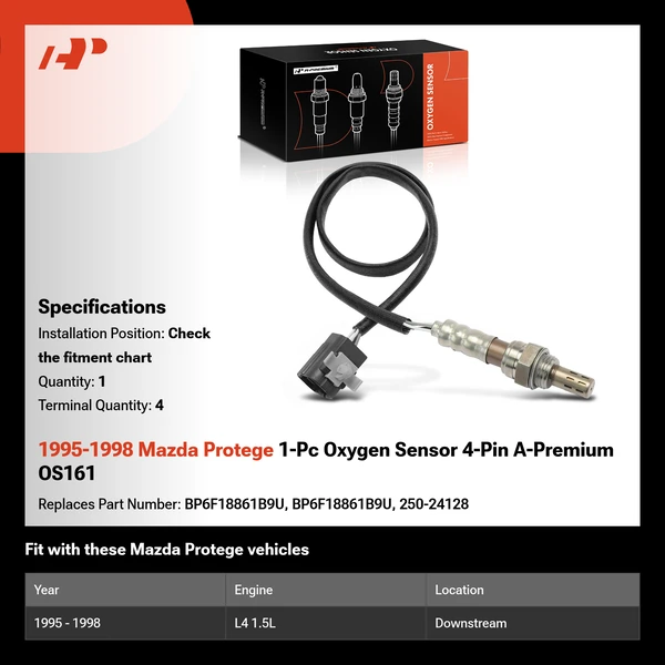 1995-1998 Mazda Protege 1-Pc Oxygen Sensor 4-Pin A-Premium OS161