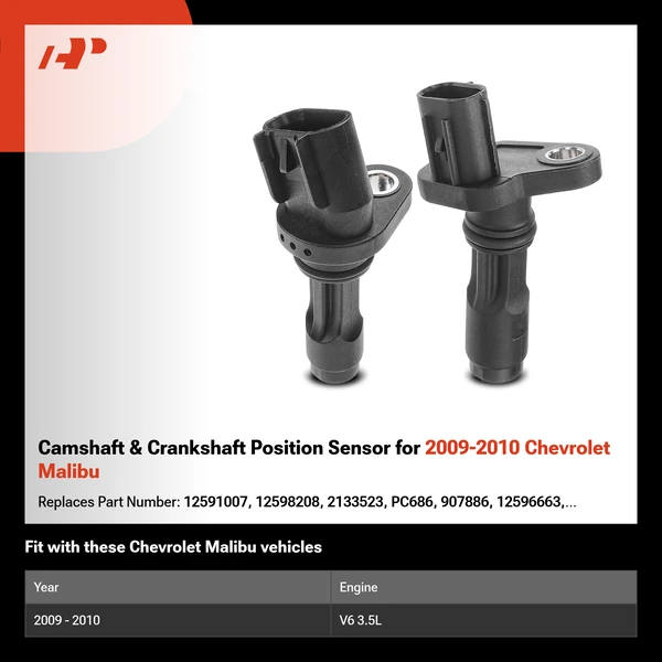 Camshaft & Crankshaft Position Sensor for 2009-2010 Chevrolet Malibu