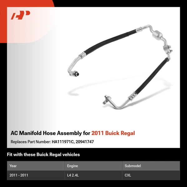 AC Manifold Hose Assembly for 2011 Buick Regal