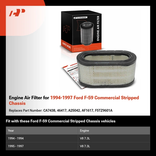 Engine Air Filter for 1994-1997 Ford F-59 Commercial Stripped Chassis
