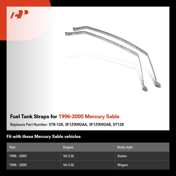 Fuel Tank Straps for 1996-2005 Mercury Sable