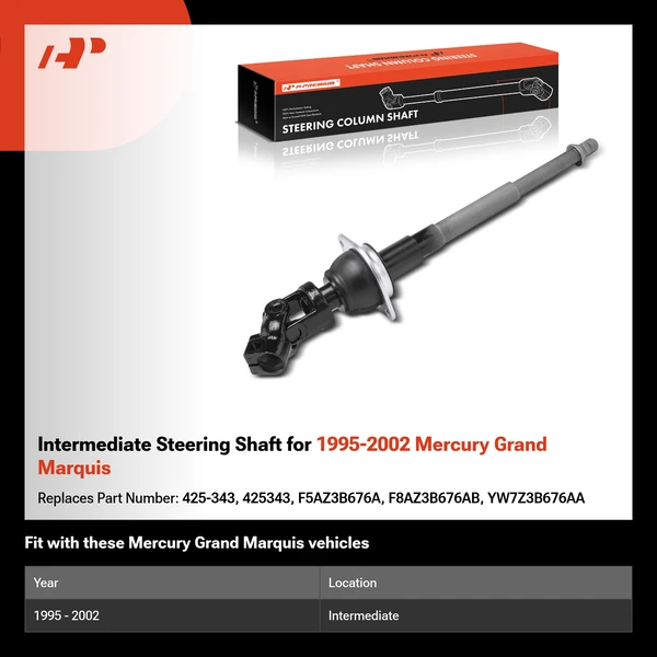 Intermediate Steering Shaft for 1995-2002 Mercury Grand Marquis
