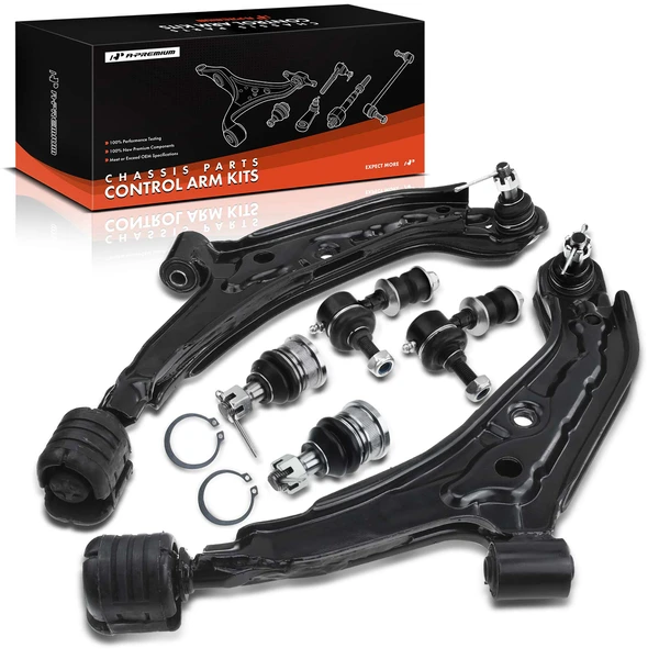 1995-1999 Nissan Sentra A Set of 6 Control Arm Ball Joint and Sway Bar Link Kit Front Side A-Premium APCA1539