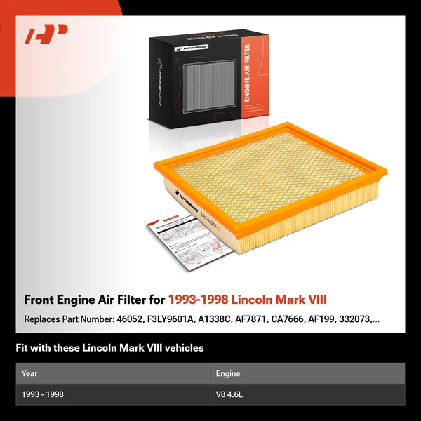 Front Engine Air Filter for 1993-1998 Lincoln Mark VIII