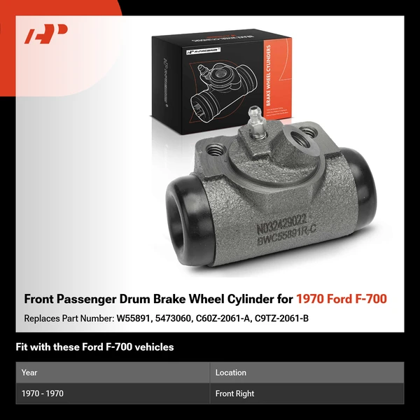 Front Passenger Drum Brake Wheel Cylinder for 1970 Ford F-700