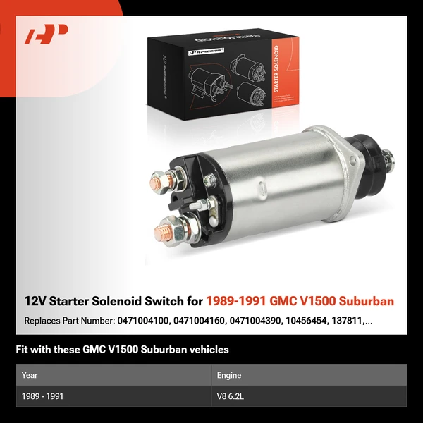12V Starter Solenoid Switch for 1989-1991 GMC V1500 Suburban