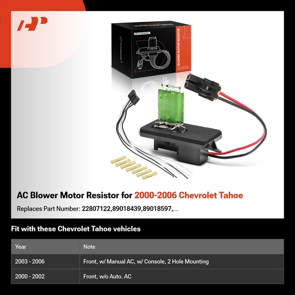 AC Blower Motor Resistor for 2000-2006 Chevrolet Tahoe