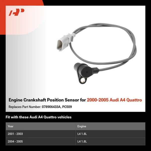 Engine Crankshaft Position Sensor for 2000-2005 Audi A4 Quattro
